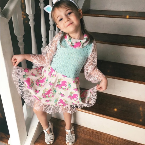 Other - Size 4 OOAK handmade flower and unicorn dress